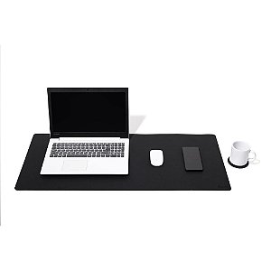 Mouse pad deskpad courino preto 40x90cm - cavia (unidade)