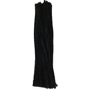 Acessorio para cabelo haste de chenille preto - art lille (pct.c/100)
