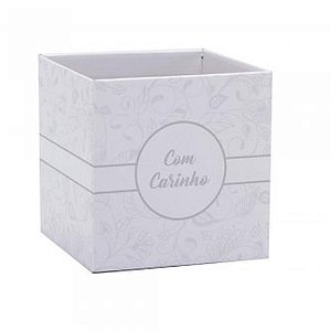 Cachepot paper decorado pote 15 blanc quadrado - xingo embalagens (pct.c/10)