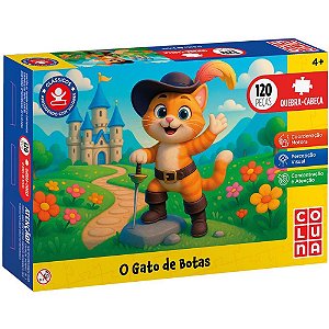 Quebra-cabeca cartonado o gato de botas 120 pecas - coluna (unidade)
