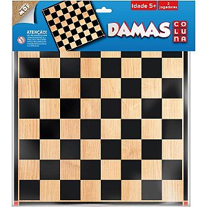 Jogo de tabuleiro dama de madeira na solapa - coluna (unidade)