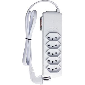 Filtro de linha 5 tomadas slim plug 90° biv. b - force line (unidade)