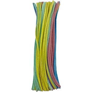 Acessorio para cabelo haste de chenille tons pastel - art lille (pct.c/100)