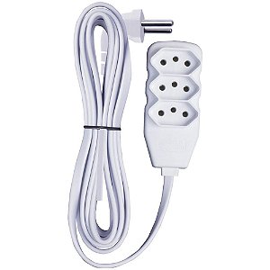 Extensao eletrica tripolar 3 tomadas plug 90º 3m - force line (unidade)