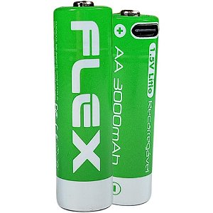 Pilha recarregavel pequena aa 3000mah 1.5v - flex (bl.c/02)