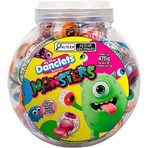 Doce danclets monsters c/recheio (s - danilla foods (pote-50)