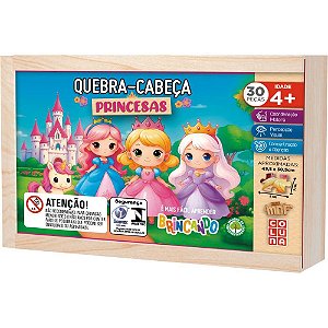 Quebra-cabeca madeira princesas 30 pecas - coluna (unidade)
