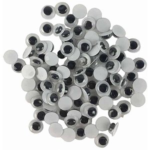 Artesanato olho movel 8mm preto - art lille (pct.c/100)
