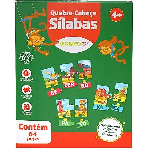 Brinquedo pedagogico silabas 64 pecas - leonora (unidade)