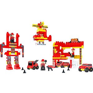 Brinquedo para montar bombeiro click 340pcs - dismat (unidade)