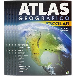Livro atlas geografico escolar 20x27 32pg - todolivro (pct.c/05)