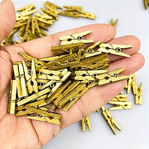 Artesanato miniatura pregador ouro 2,5cm - kit (pct.c/100)