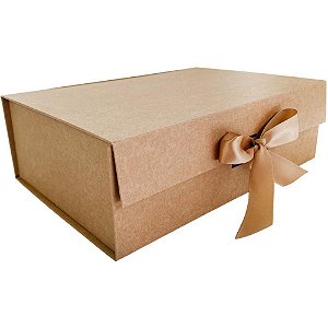 Caixa para presente com tampa rigida dobr. kraft 33x25x12cm - art lille (unidade)