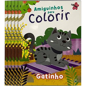 Livro infantil colorir amiguinhos p/colo.gatinho 10pg - todolivro (pct.c/05)