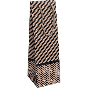 Embalagem para garrafa sacola kraft dec.11x35x11cm(sortido) - cristina (pct.c/10)