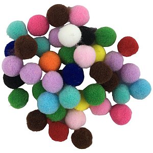 Aviamento pompom multicolor.2 10mm c/100unid. - art lille (pacote)