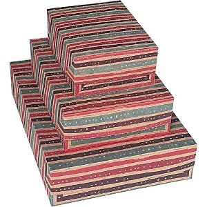 Caixa para presente com tampa kraft pq 14,5x19x7,5 decor.(sortido) - cristina (pct.c/10)