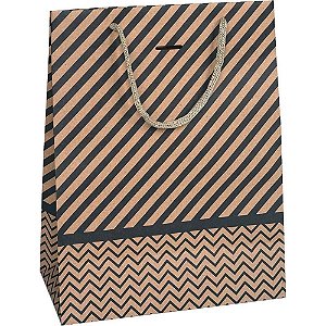 Sacola para presente decorada kraft md 21x27x10cm (sortido) - cristina (pct.c/10)
