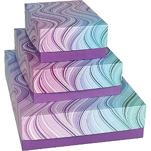 Caixa para presente com tampa abstrato gd 25,5x35x7,5 (sortido) - cristina (pct.c/12)