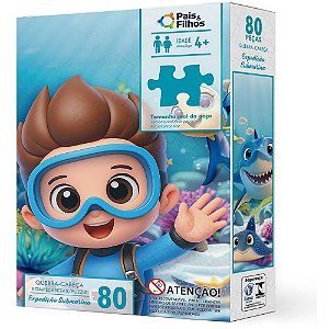 Quebra-cabeca cartonado expedicao submarina 80 pecas - pais e filhos (unidade)