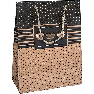 Sacola para presente decorada kraft pq 14,5x19,5x8cm (sortido) - cristina (pct.c/10)