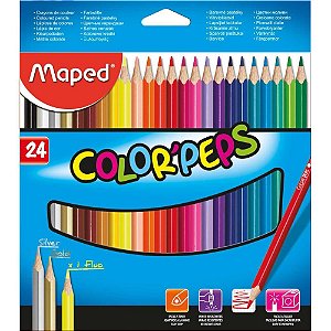 Lapis de cor triangular color peps classico 24cores - maped (pct.c/04)