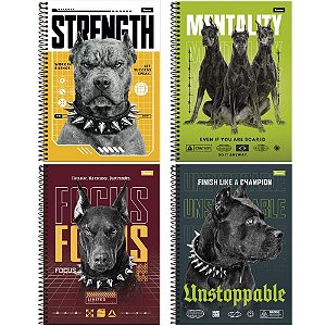Caderno 20x1 capa dura hard dog 320fls. - foroni (pct.c/02)