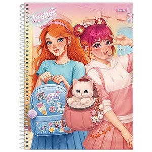 Caderno 10x1 capa dura besties 160fls. - foroni (pct.c/04)
