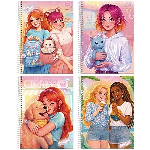 Caderno 10x1 capa dura besties 160fls. - foroni (pct.c/04)