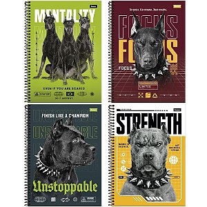 Caderno 01x1 capa dura hard dog 80fls. - foroni (pct.c/4)