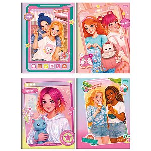 Caderno brochurao capa dura besties 80fls. - foroni (pct.c/05)