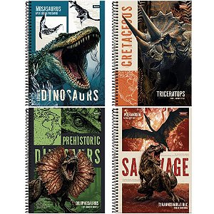 Caderno 10x1 capa dura dinoverse 160fls. - foroni (pct.c/04)