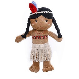 Boneca de pelucia india ceci 35cm - zip (unidade)