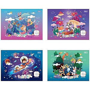 Caderno desenho univ capa dura spice kids 80fls cost. fem/mas - tilibra (pct.c/05)