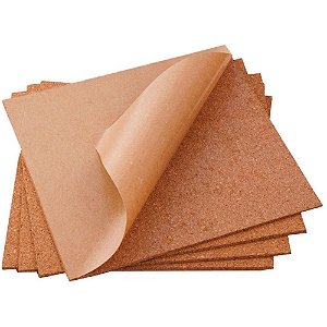 Cortica em folhas auto adesiva 14x14cm 4mm - cortiarte (pct.c/04)
