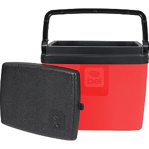 Caixa termica 6l c/alca vermelho/preta - bel (unidade)