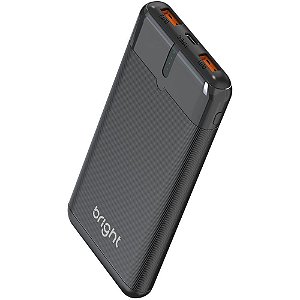 Carregador portatil 10.000mah power bank preto - bright (unidade)