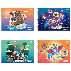 Caderno desenho univ capa dura spice kids masc. 80fls espiral - tilibra (pct.c/04)
