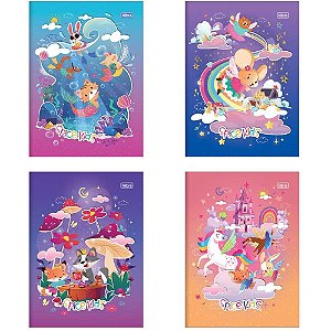 Caderno brochurao capa dura spice kids feminino 80fls. - tilibra (pct.c/05)