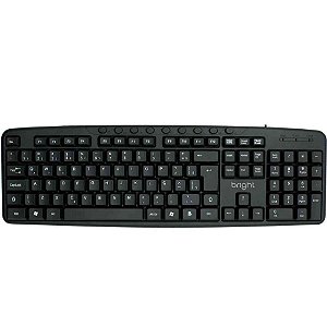 Teclado usb multimidia preto - bright (unidade)