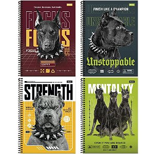 Caderno 10x1 capa dura hard dog 160fls. - foroni (pct.c/04)