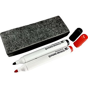 Pincel quadro branco vermelho/preto c/apagador - v.m.p. (unidade)