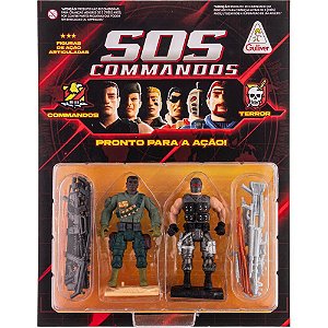 Miniatura colecionavel sos commandos tony turner e ba - gulliver (blister)