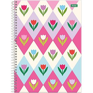 Caderno 01x1 capa dura mid feminino 80fls. - foroni (pct.c/04)