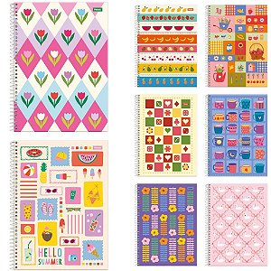 Caderno 01x1 capa dura mid feminino 80fls. - foroni (pct.c/04)