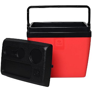 Caixa termica 30l c/alca vermelha/preta - bel (unidade)