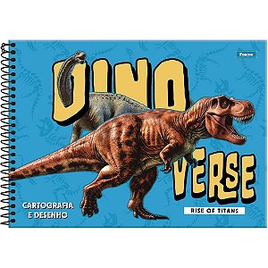 Caderno desenho univ capa dura dinoverse 80fls. - foroni (pct.c/05)