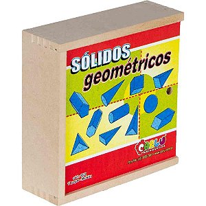 Brinquedo pedagogico madeira solidos geometricos 11pcs - carlu (unidade)
