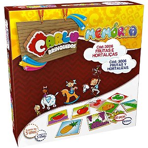 Jogo da memoria frutas e hortal.em madeira 40p - carlu (unidade)