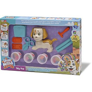 Massa para modelar criativa my pet c/acessorios - divertoys (unidade)